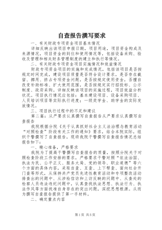 自查报告撰写要求