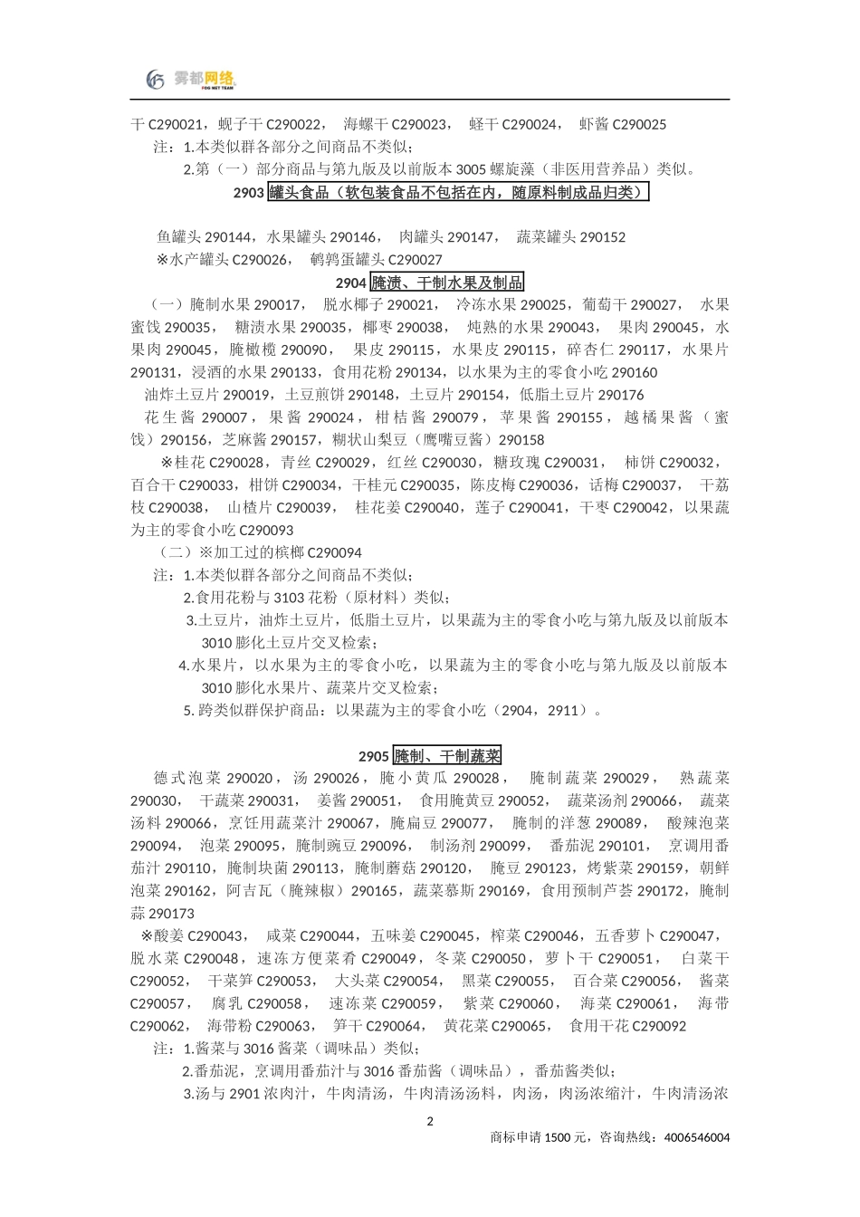 商标分类第29类_第2页