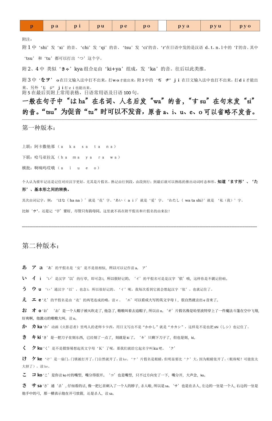 五十音图速记口诀_第2页
