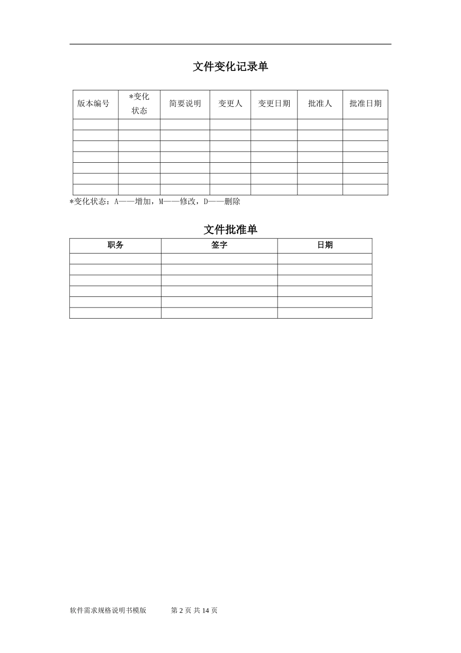 软件需求规格说明书模板(2017.03)_第2页