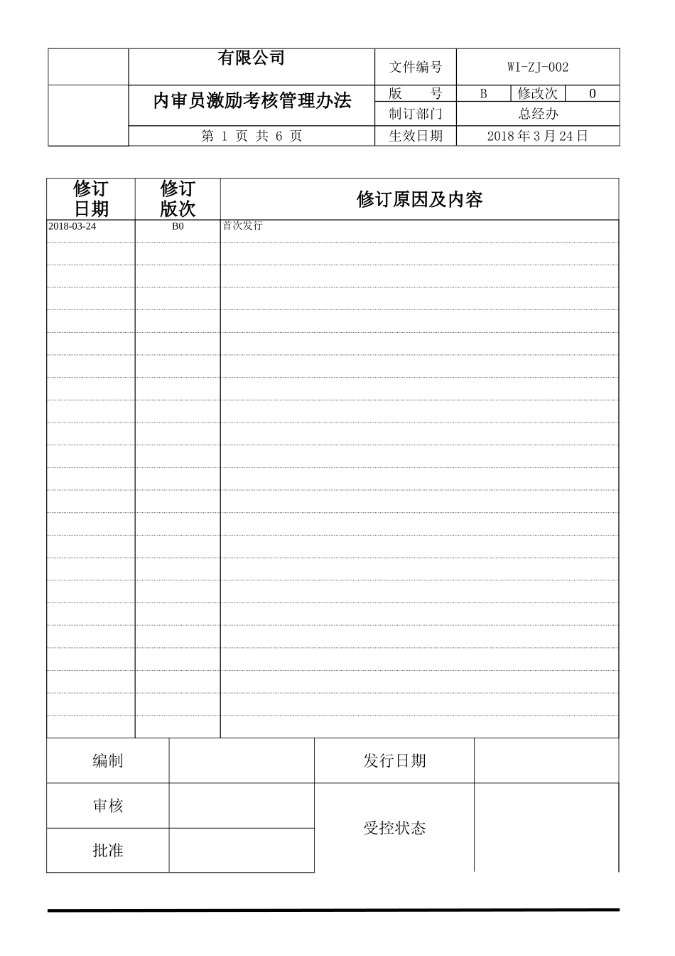 WI-ZJ-002内审员激励考核管理办法000_第1页