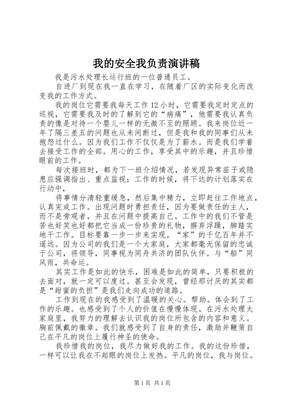 我的安全我负责演讲稿_第1页