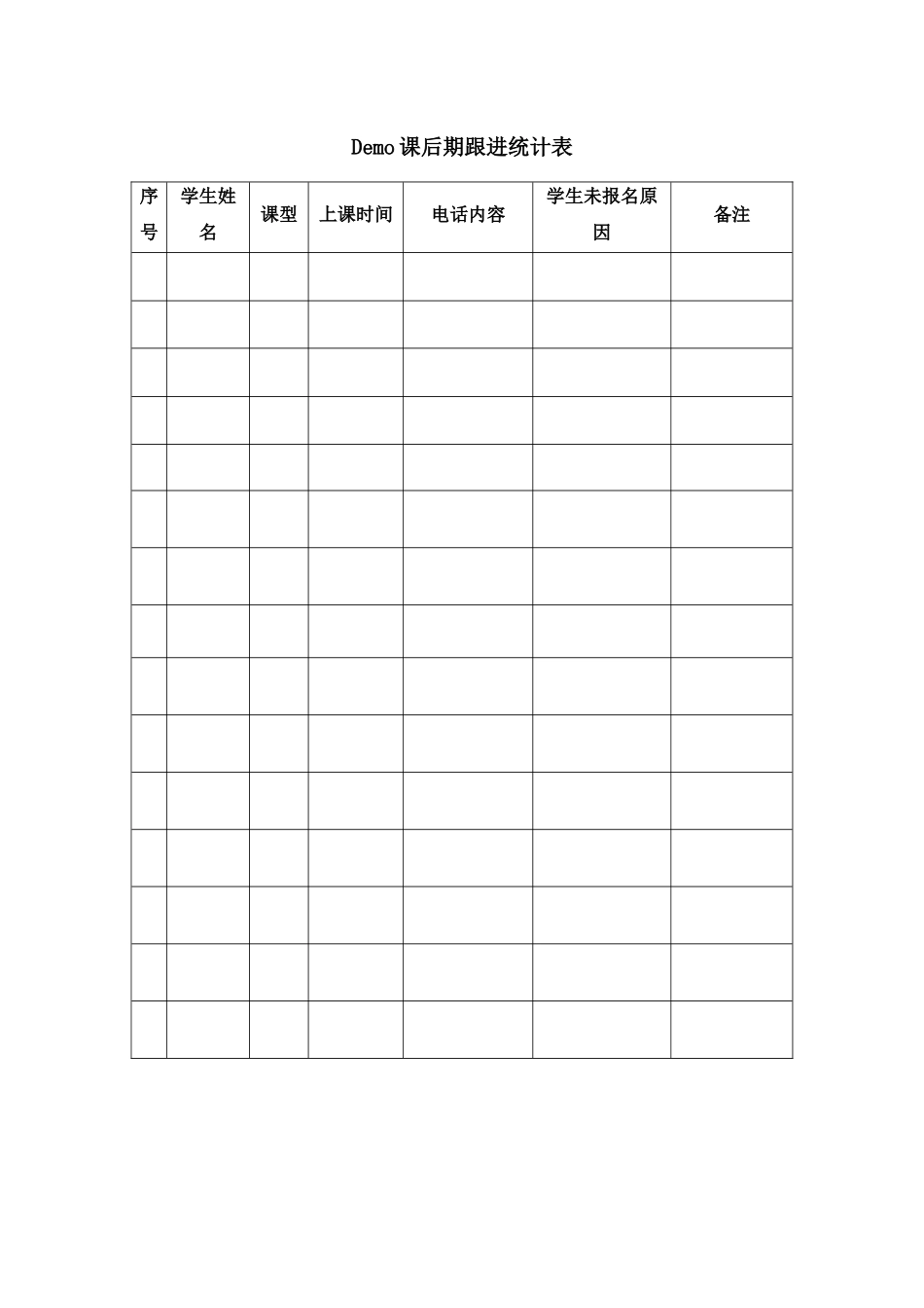 学员管理常用表格-试听课学生管理相关表格_第1页