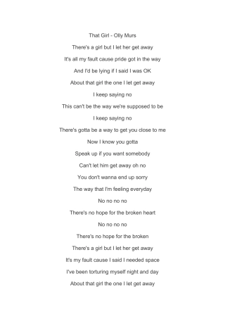 that girl歌词