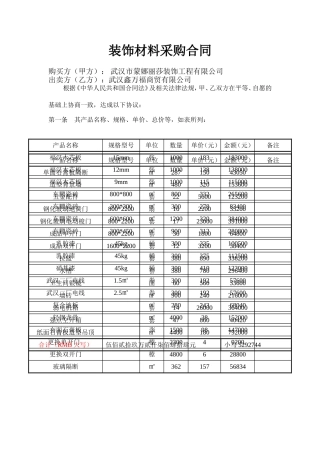 装饰材料采购合同样本