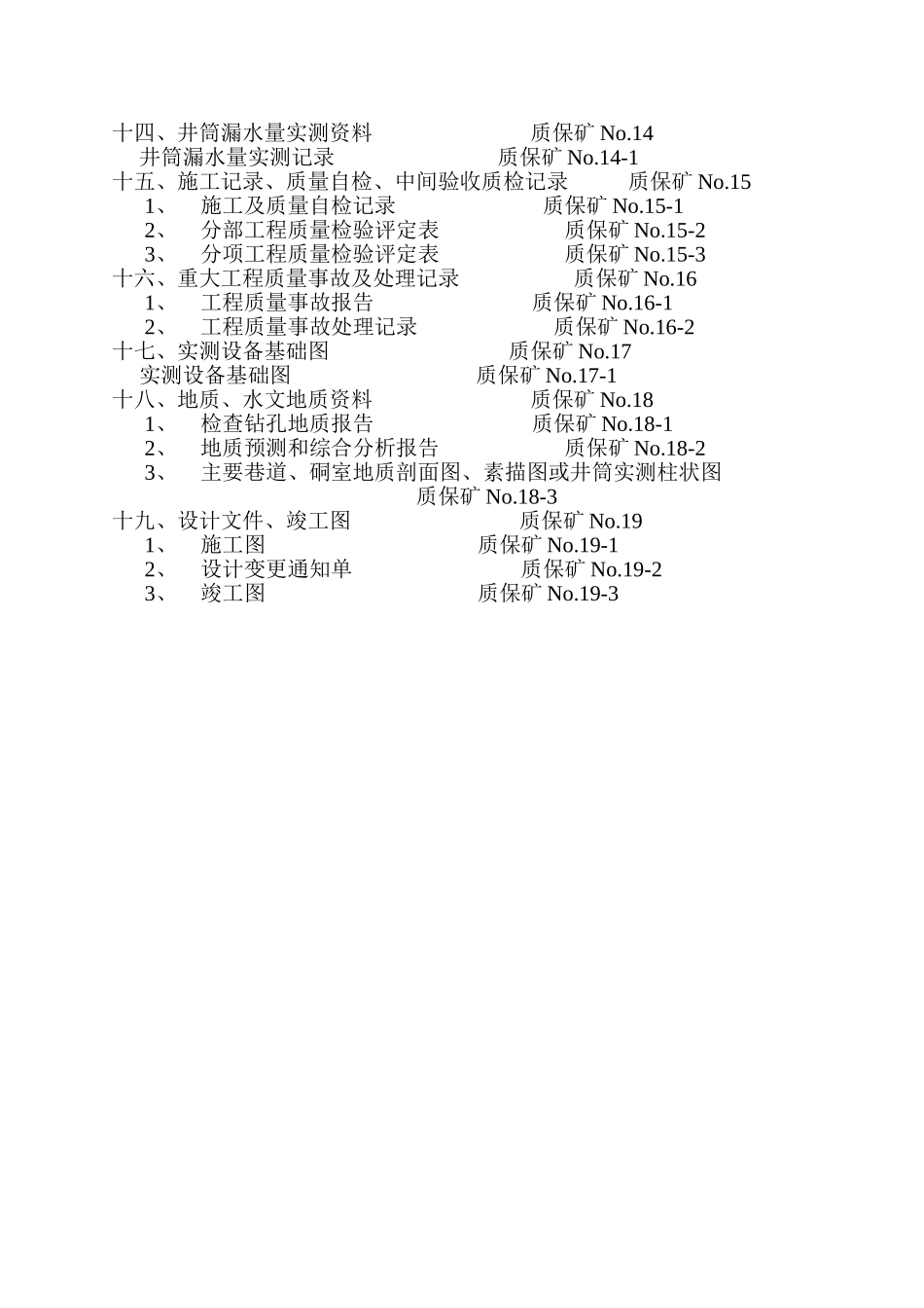 煤矿井巷单位工程施工竣工资料目录 (2)_第3页