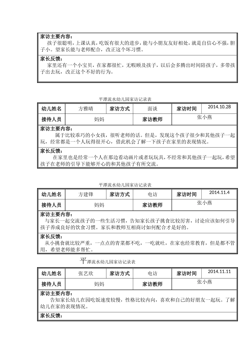 小班家访记录表_第3页