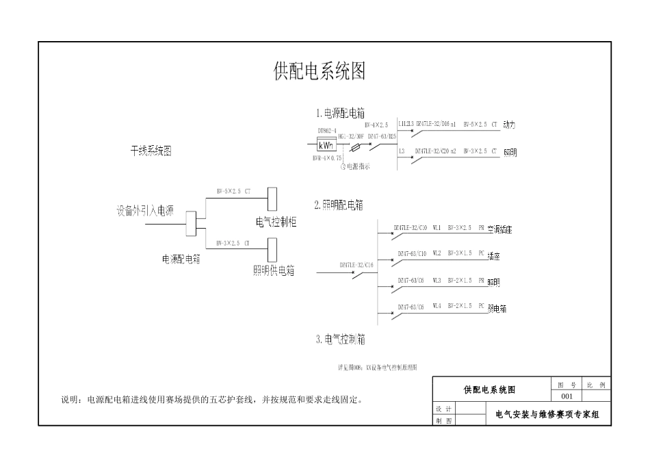 2016全国中职技能大赛电气安装与维修选手用图_第1页