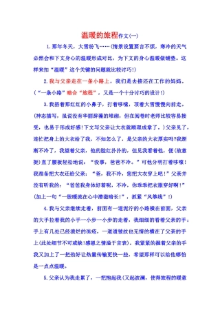 温暖的旅程作文