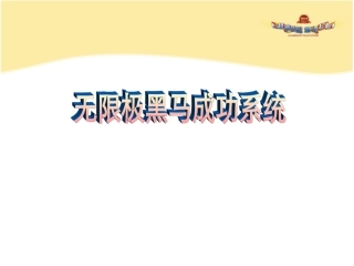 无限极黑马成功系统
