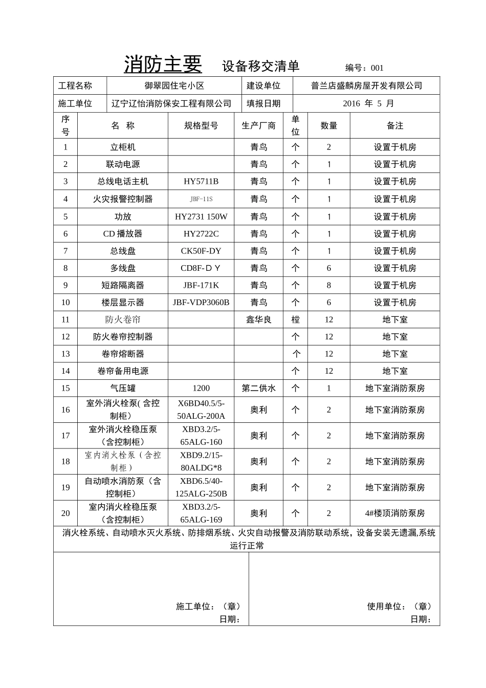 消防设施移交和清单 (2)_第2页