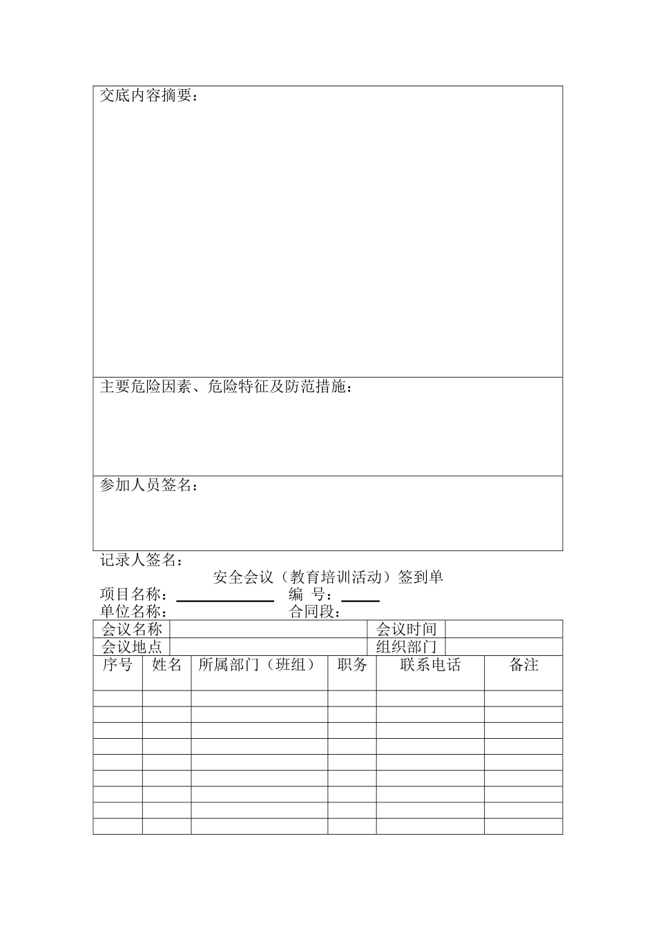 安全生产记录表 样板 (2)_第3页