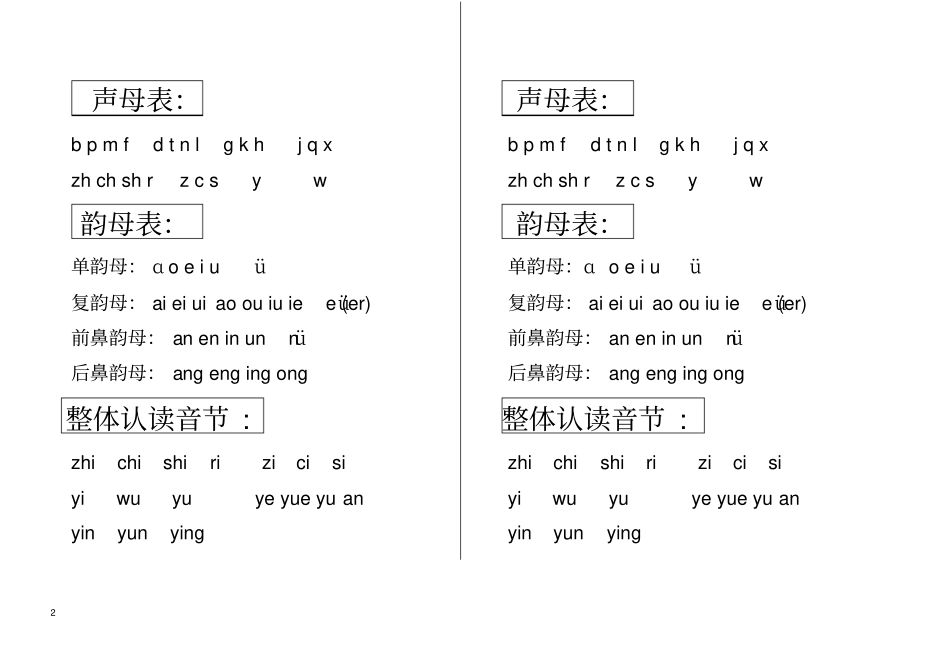 一年级语文拼音练习册整理打印_第2页