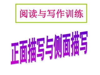 正面与侧面描写课件