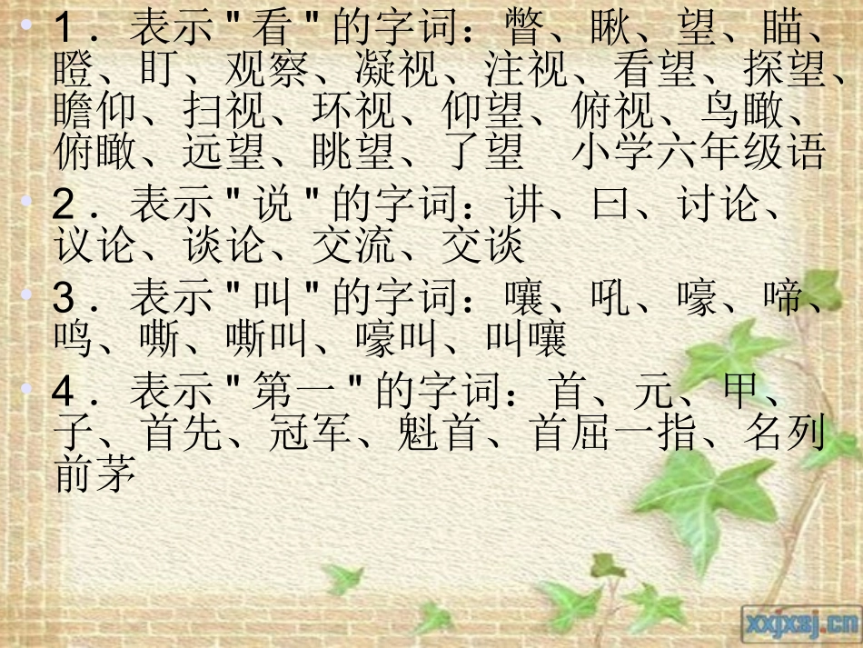 六年级词语归类复习总结幻灯片_第2页