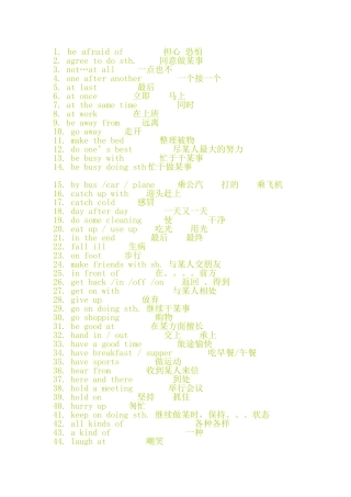 高中必背英语短语