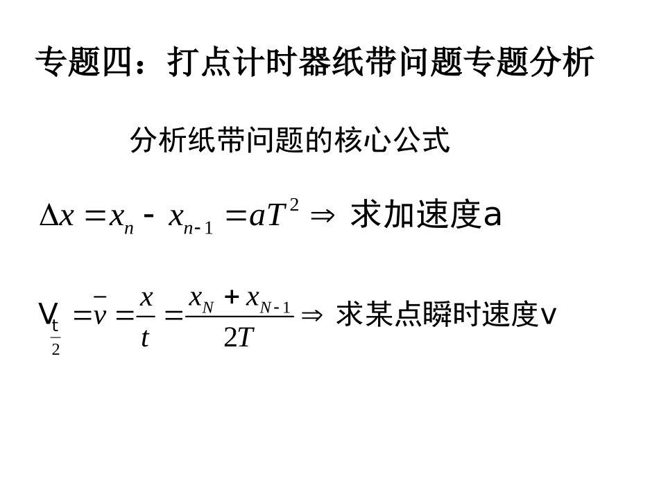 专题四：打点计时器纸带问题专题分析_第1页