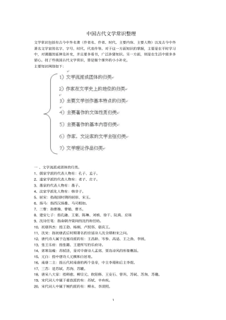 中国古代文学常识整理重点讲义资料