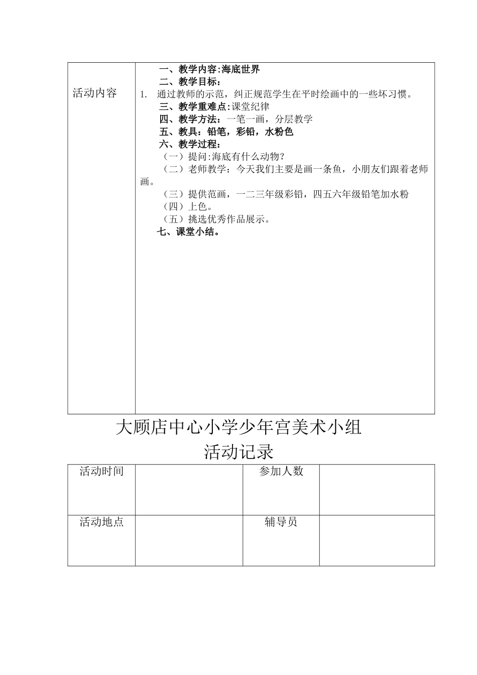 大顾店中心小学少年宫美术组活动教案_第2页