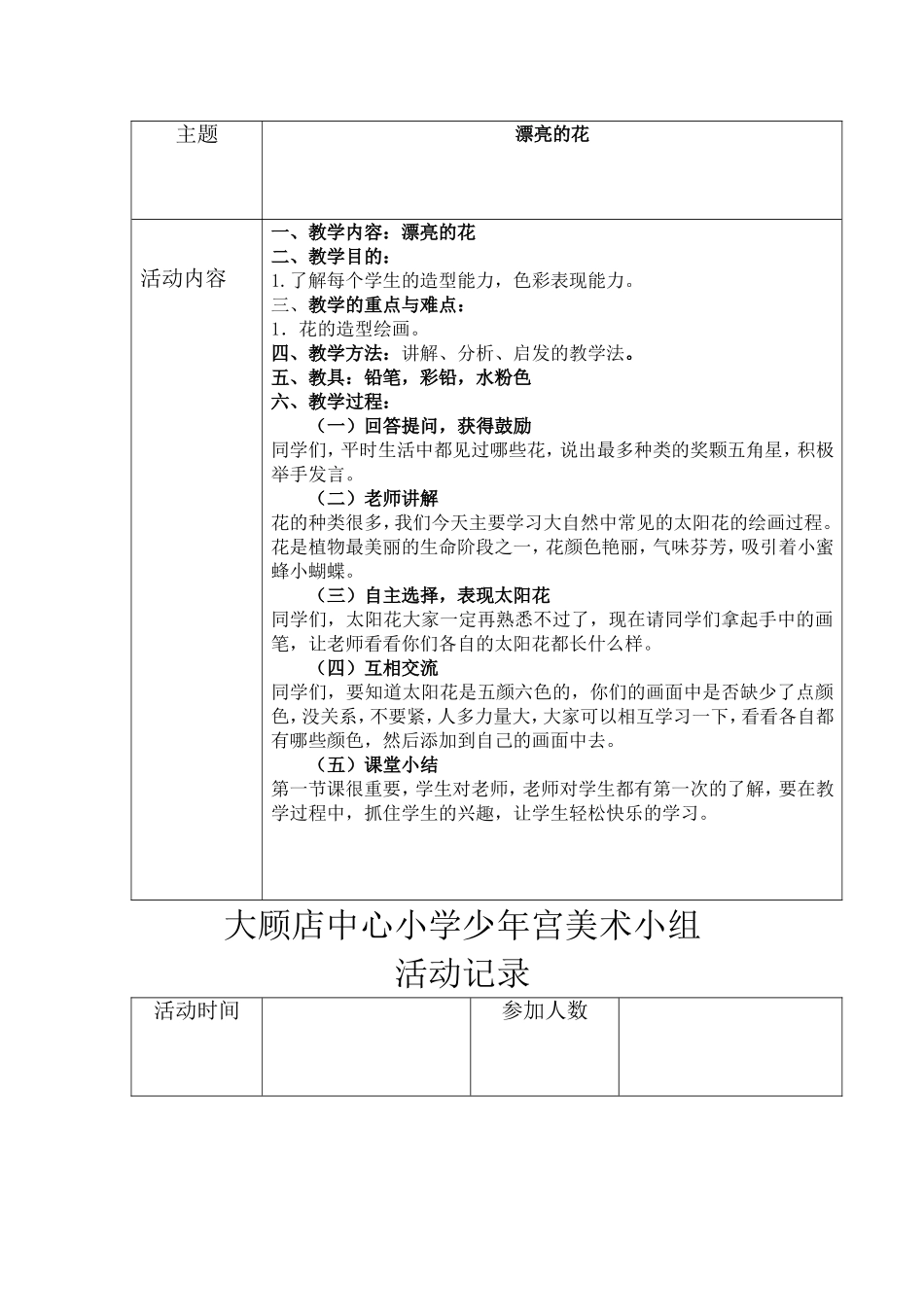 大顾店中心小学少年宫美术组活动教案_第3页