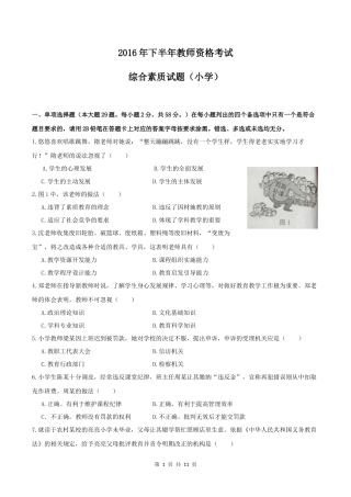2016年下半年小学《综合素质》真题及答案解析