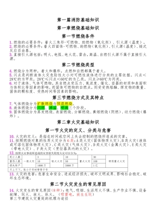 2018年一级消防工程师重点学习笔记