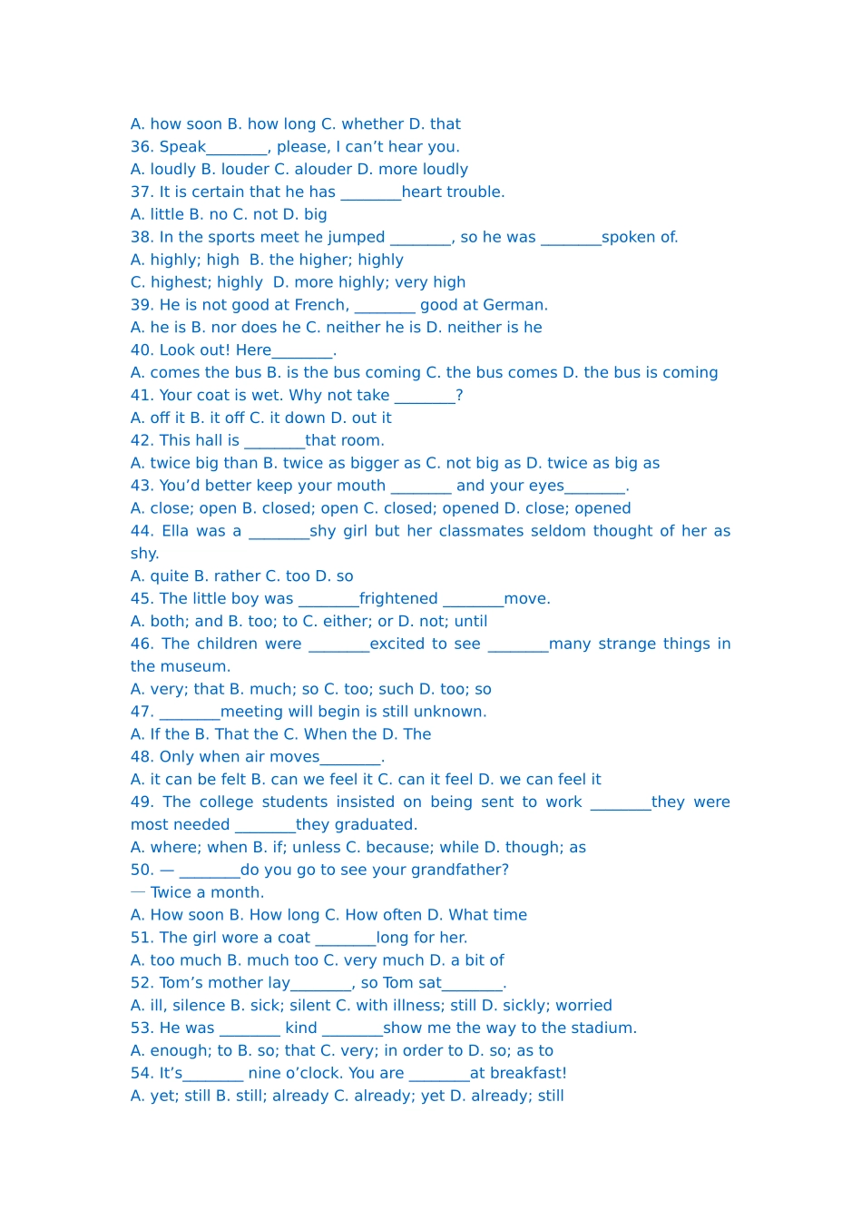初中英语形容词比较级最高级练习题含答案_第3页