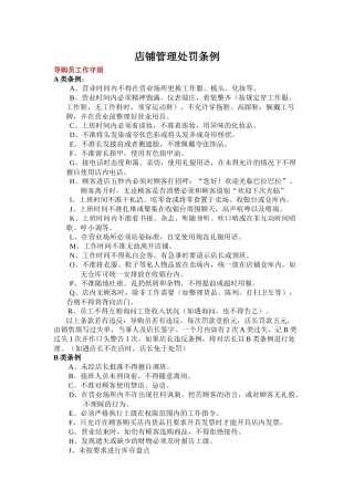 店铺管理处罚条例
