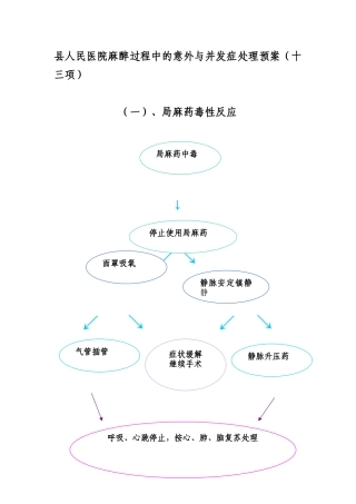 麻醉过程中的意外与并发症处理流程图