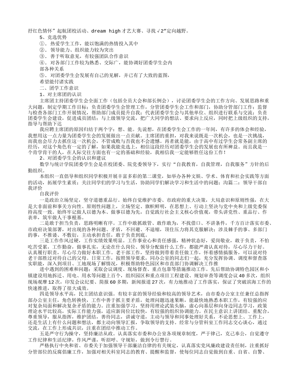 竞选干部自我评价_第2页