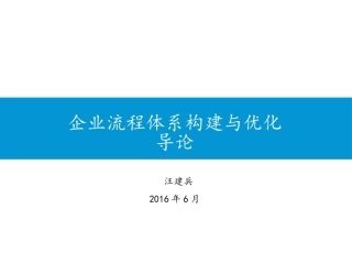 企业流程体系构建与优化