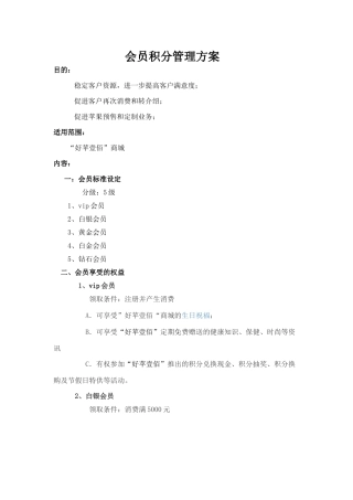 会员积分管理方案