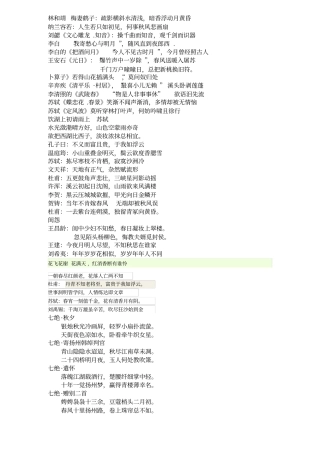 中国古诗词汇总