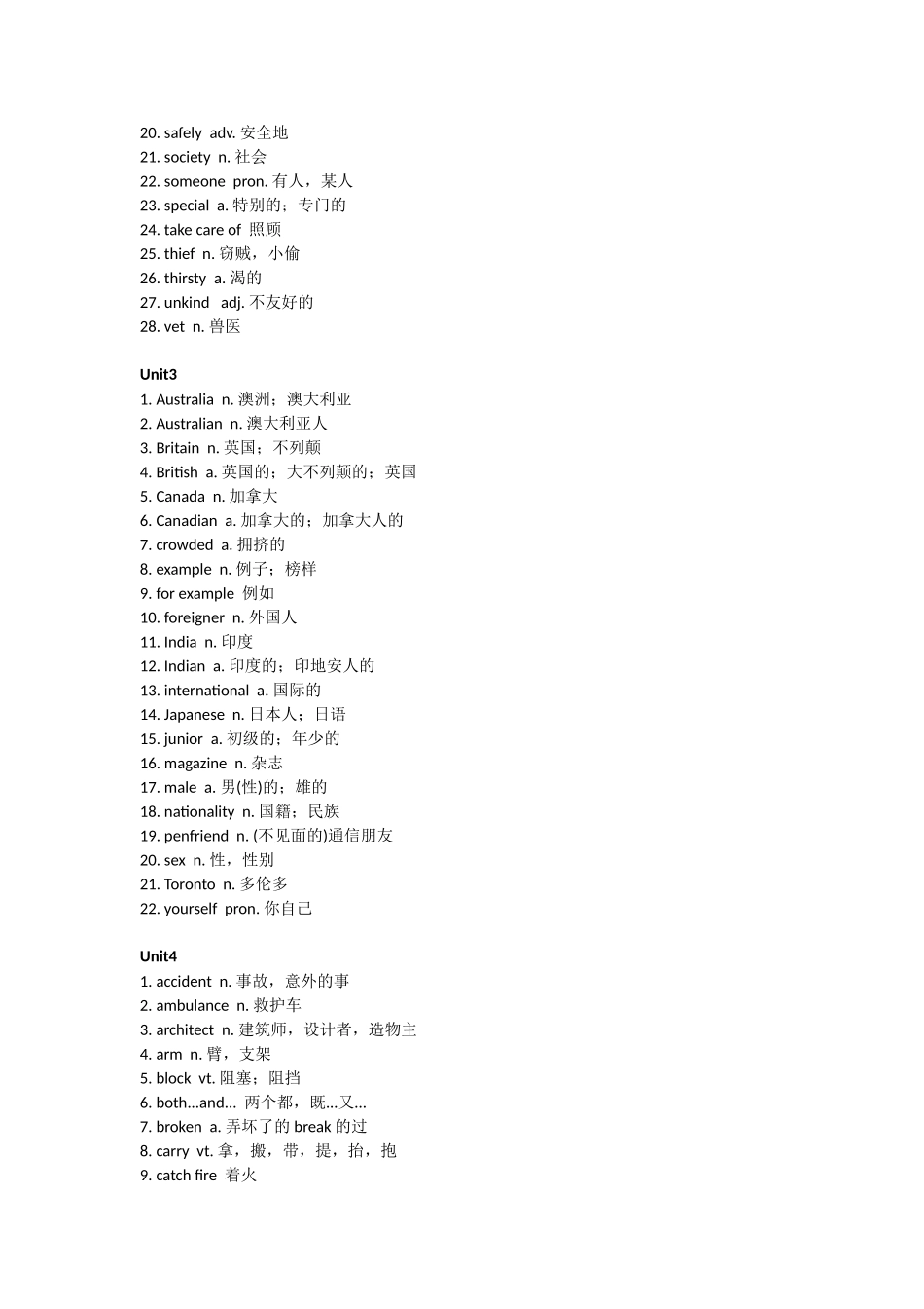 牛津上海七年级上单词汇_第2页