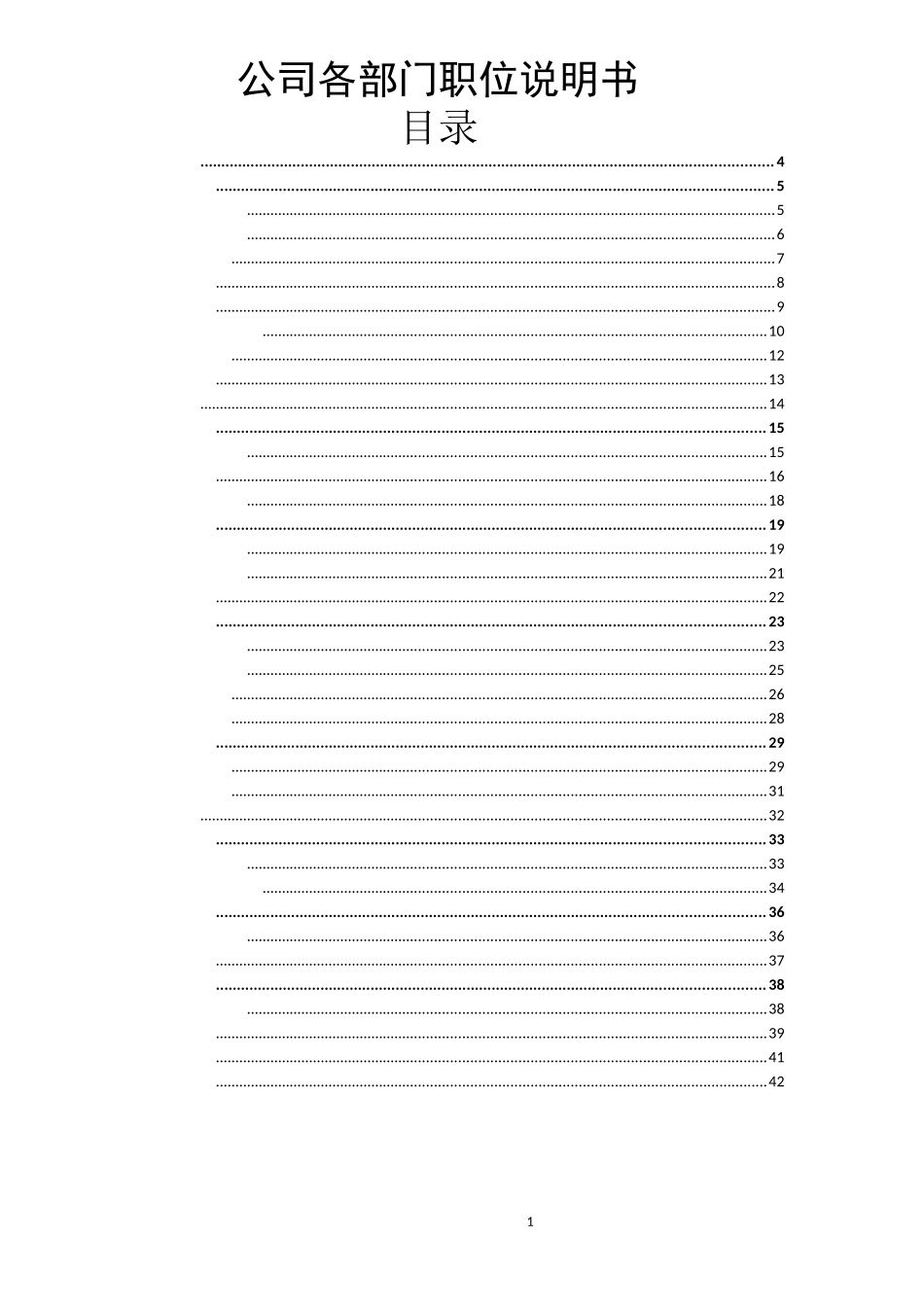 公司各部门职位说明书汇总_第1页