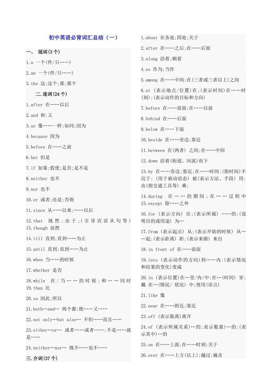 初中英语必背词汇大全.._第1页