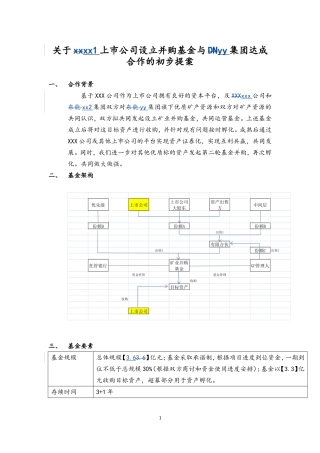 上市公司并购基金方案