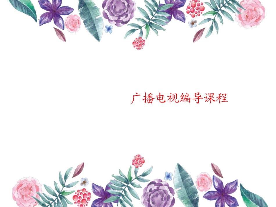 广播电视编导专业课(编导创意、文艺基础知识等)_第1页