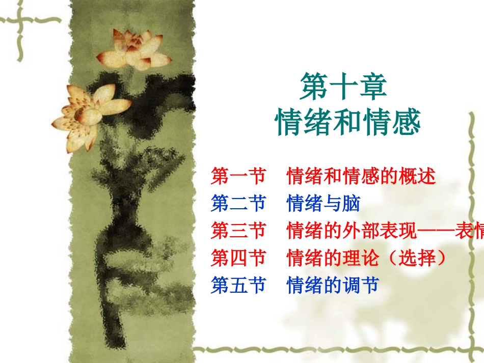 普通心理学彭聃龄主编第十章  情绪和情感_第1页