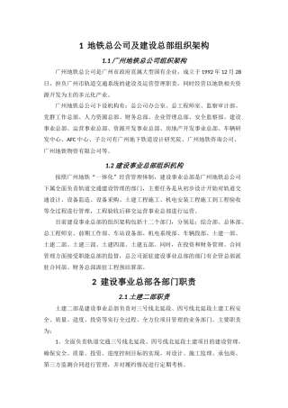 建设事业总部组织架构和各部门职责