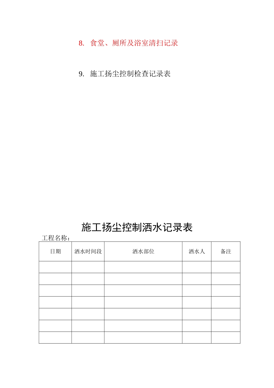 各种扬尘记录表,使用_第3页