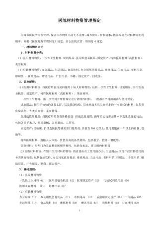 医院物资管理规定