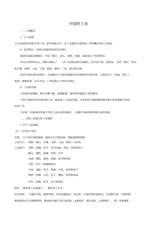 中国地理基础知识——中国的工业
