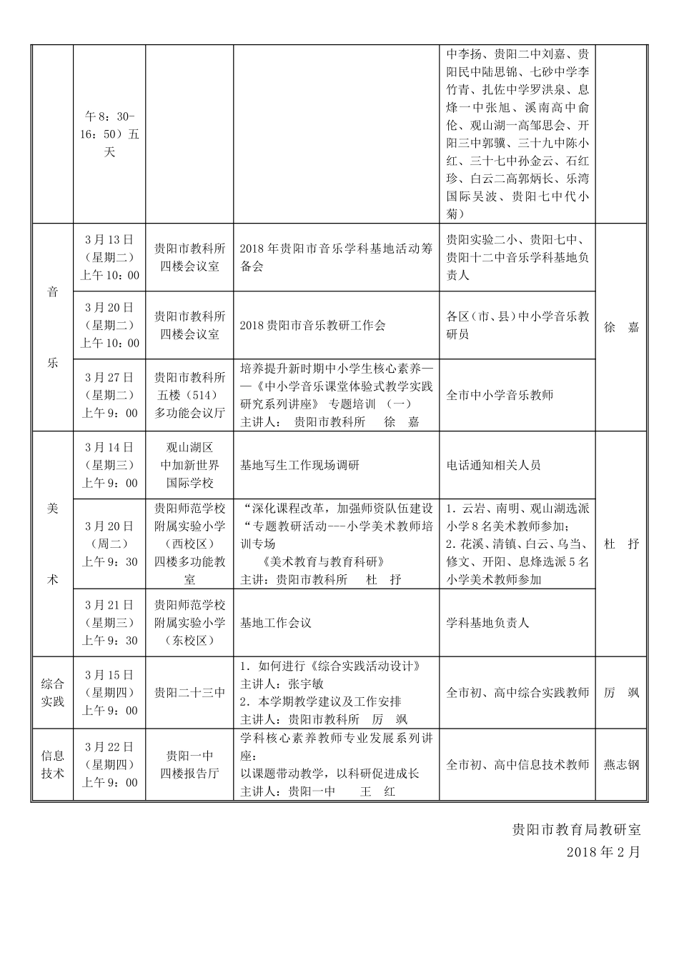 2018年3月份高中教研活动安排表_第3页