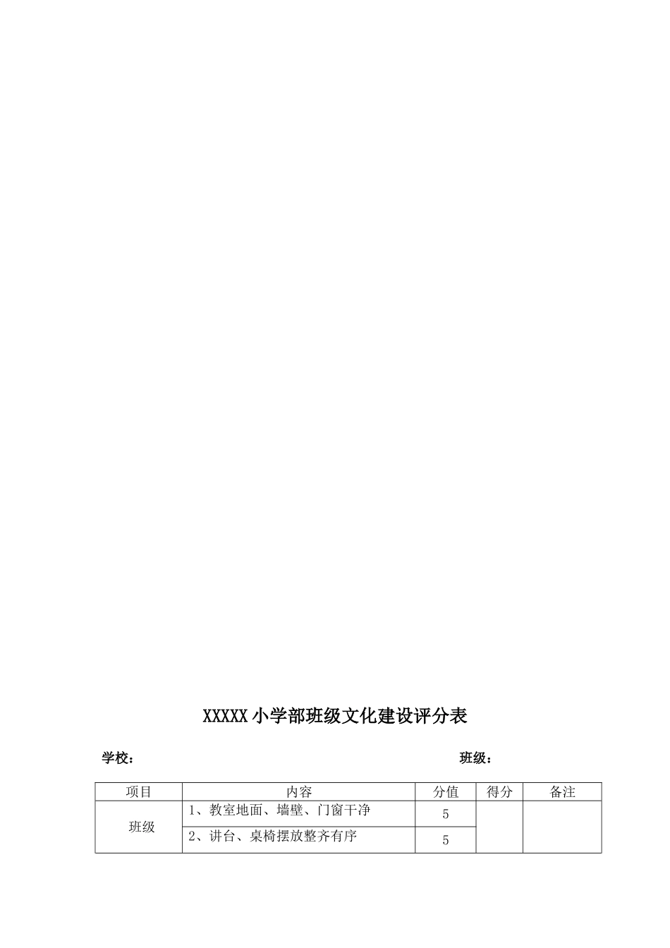 小学班级文化建设方案及评分细则_第3页