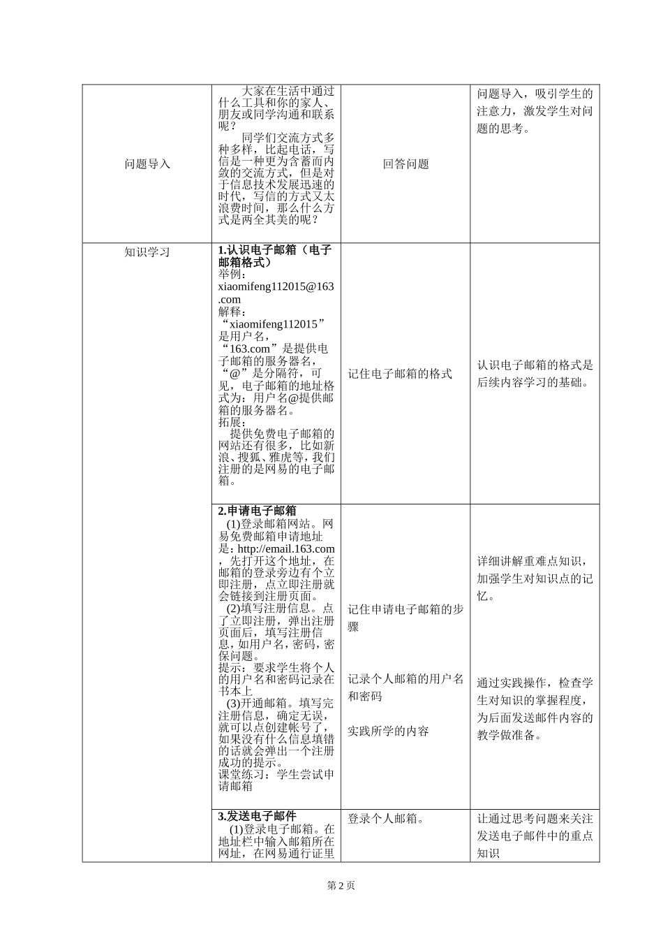 《收发电子邮件》教学设计_第2页