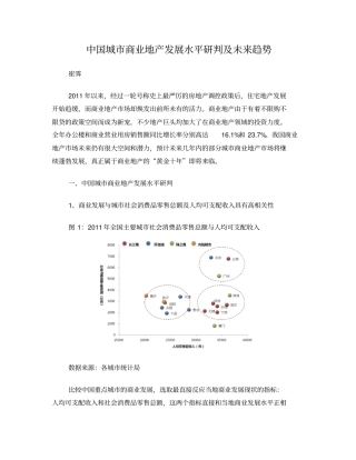 中国城商业地产发展水平研判及未来趋势