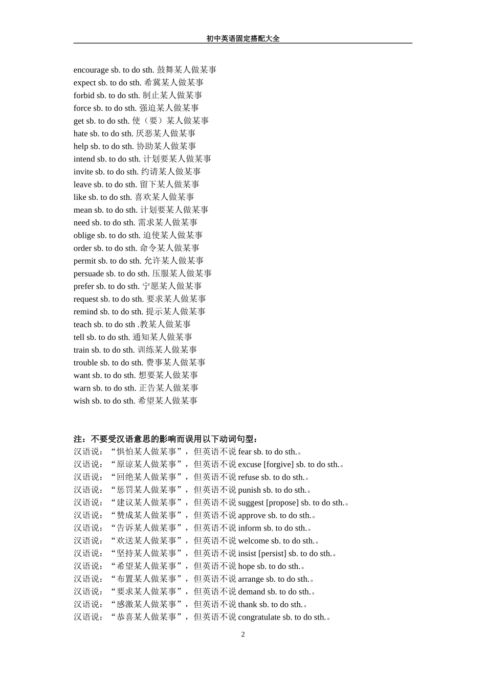 英语固定短语搭配_第2页