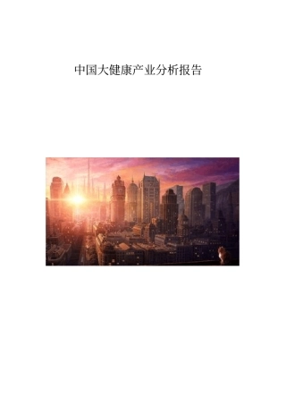 中国大健康产业分析报告【顶级版】