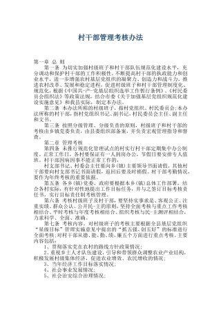 村干部考核办法